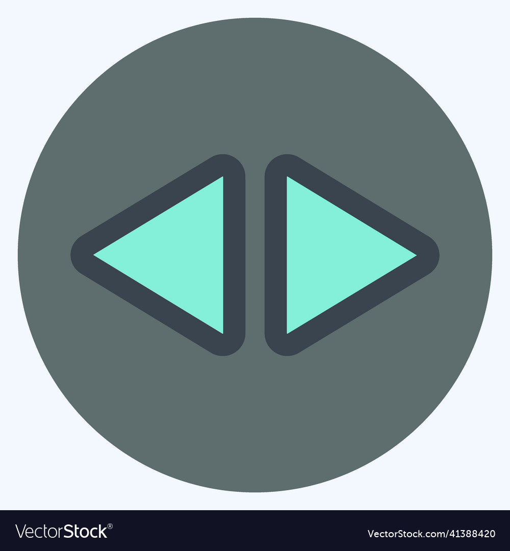 Icon scroll horizontal - color mate stylesimple vector image Icon scroll horizontal - color mate stylesimple