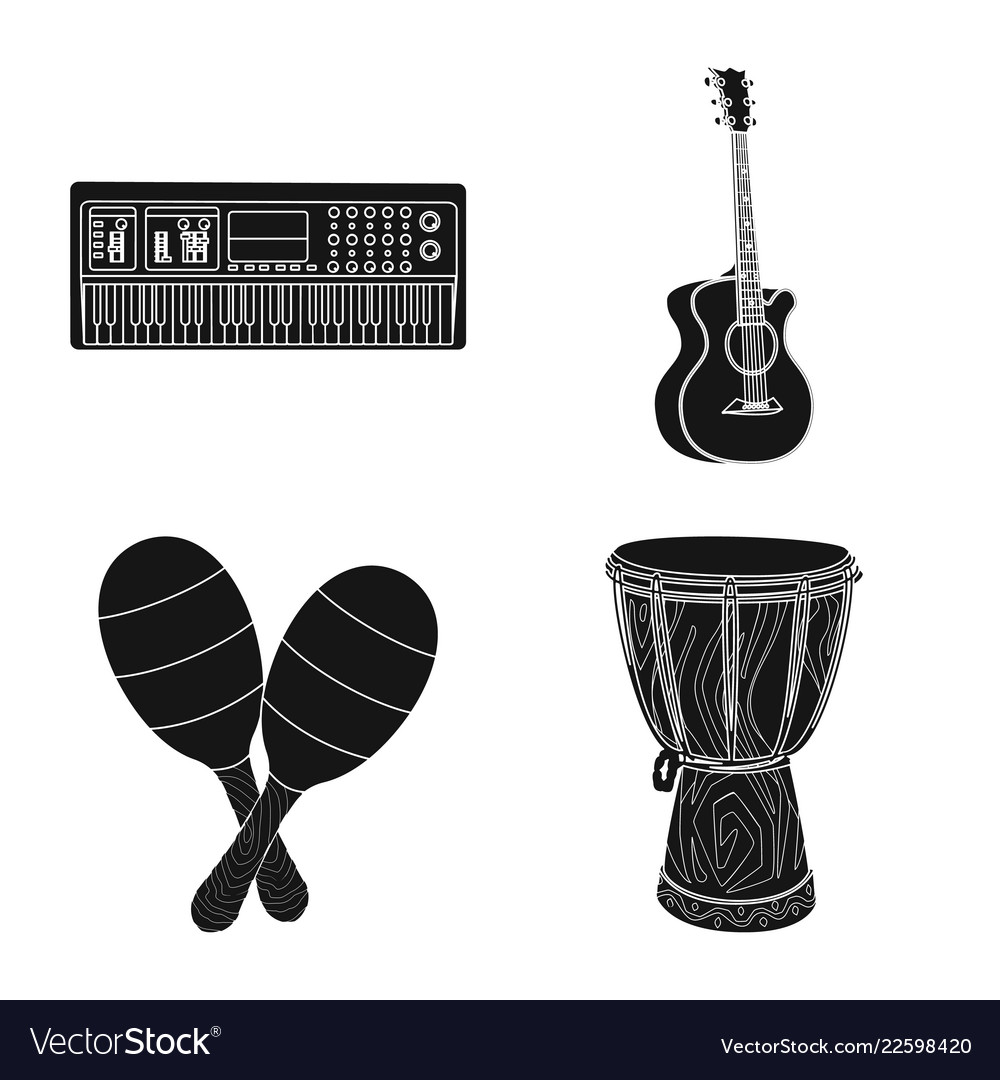 Isolated object of music and tune sign set vector image Isolated object of music and tune sign set