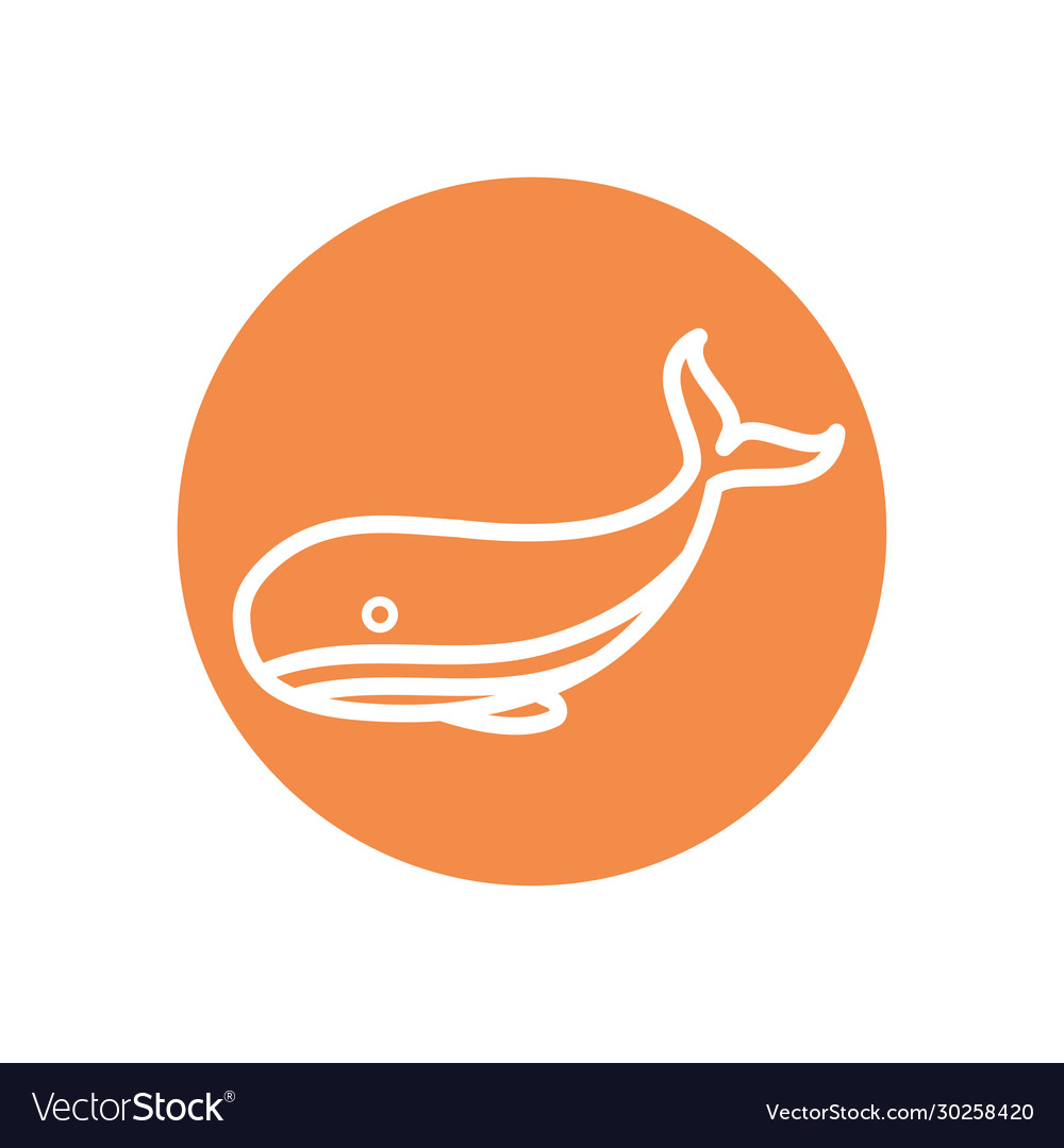 Isolated whale line block style icon design