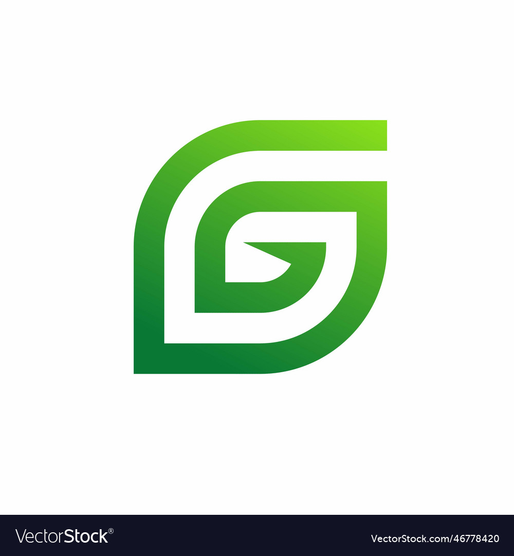 Letter g leaf logo design Royalty Free Vector Image