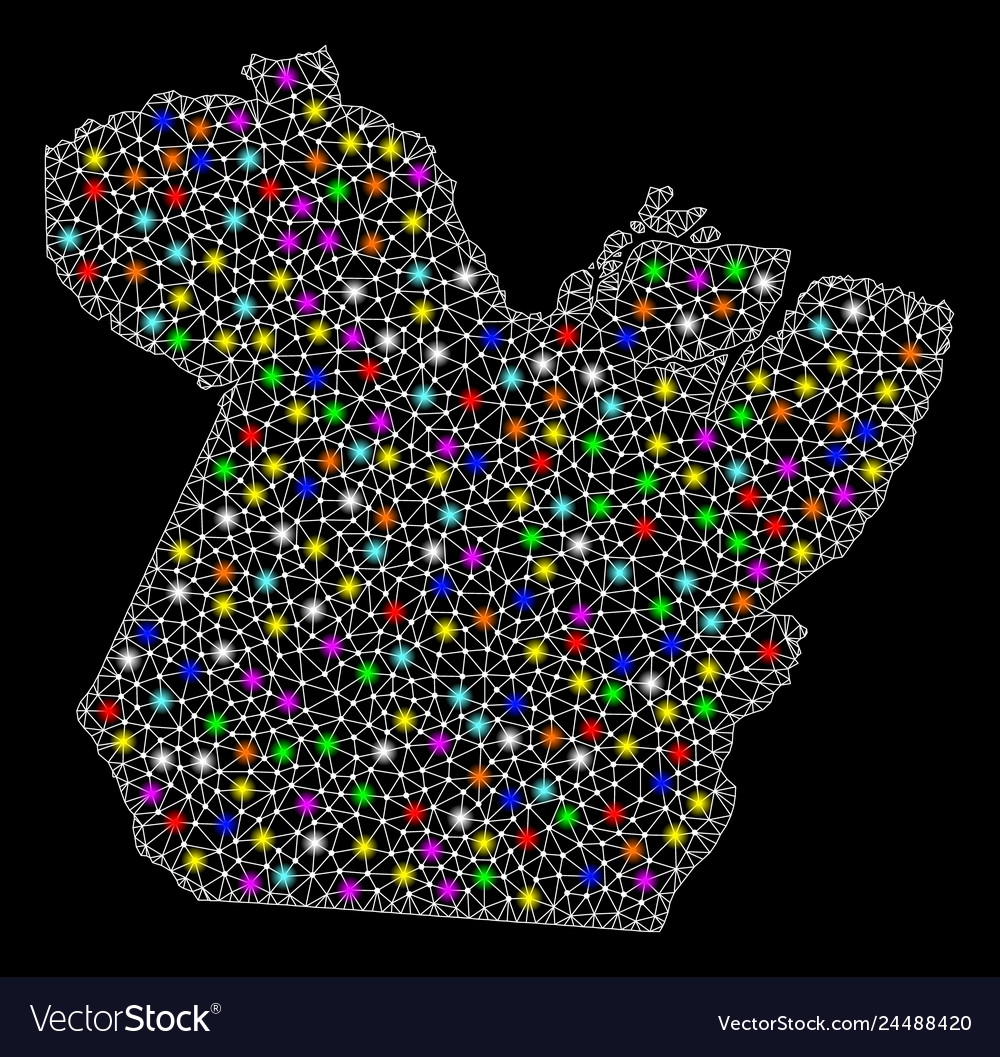 Mesh carcass Karte von paral Zustand mit bunten Vector Image Mesh carcass Karte von paral Zustand mit bunten