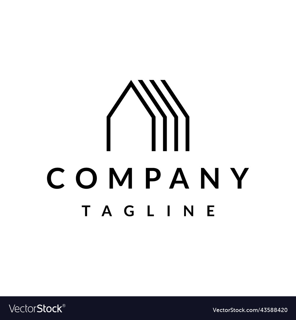 Minimalist real estate logo design Vector Image Minimalist real estate logo design