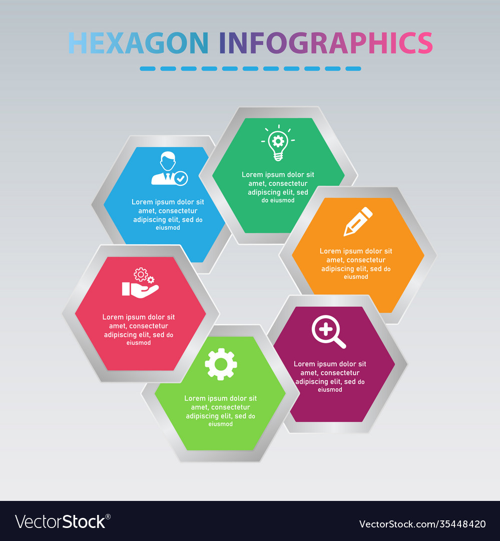 Modern infographic hexagonal design