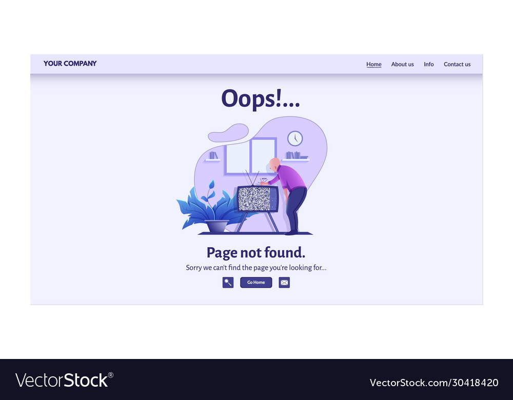 Page not found 404 error message for website vector image Page not found 404 error message for website