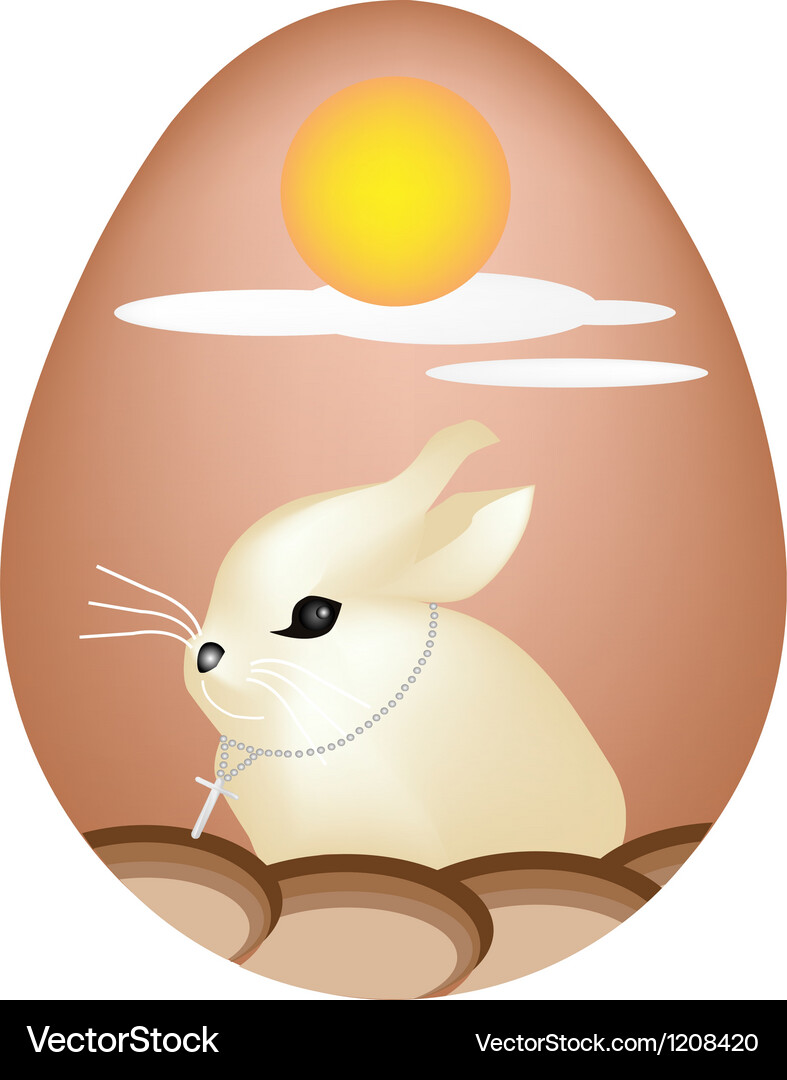 Rabbit painted on easter eggs Royalty Free Vector Image