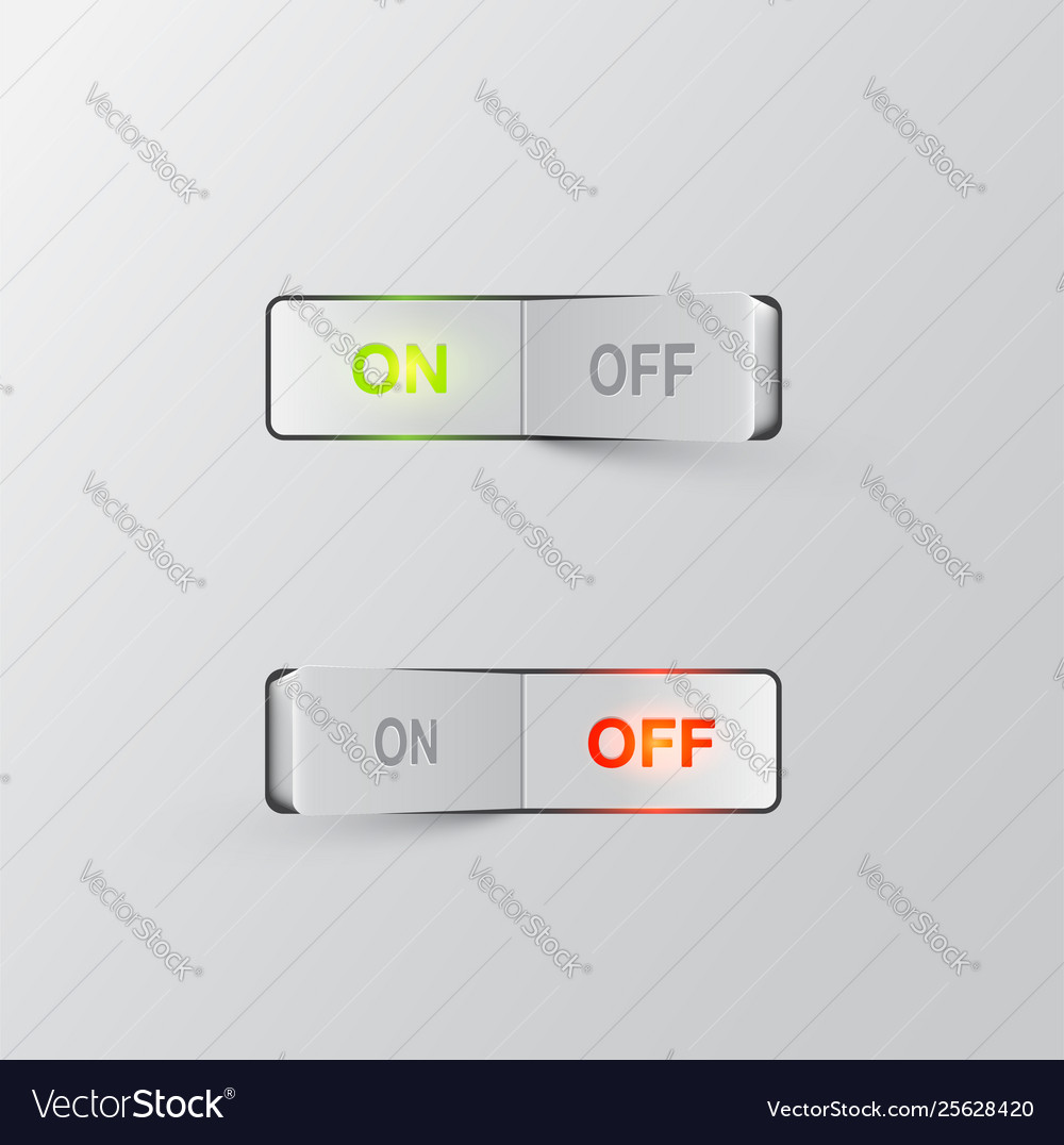 Realistic black switches onoff on background Vector Image