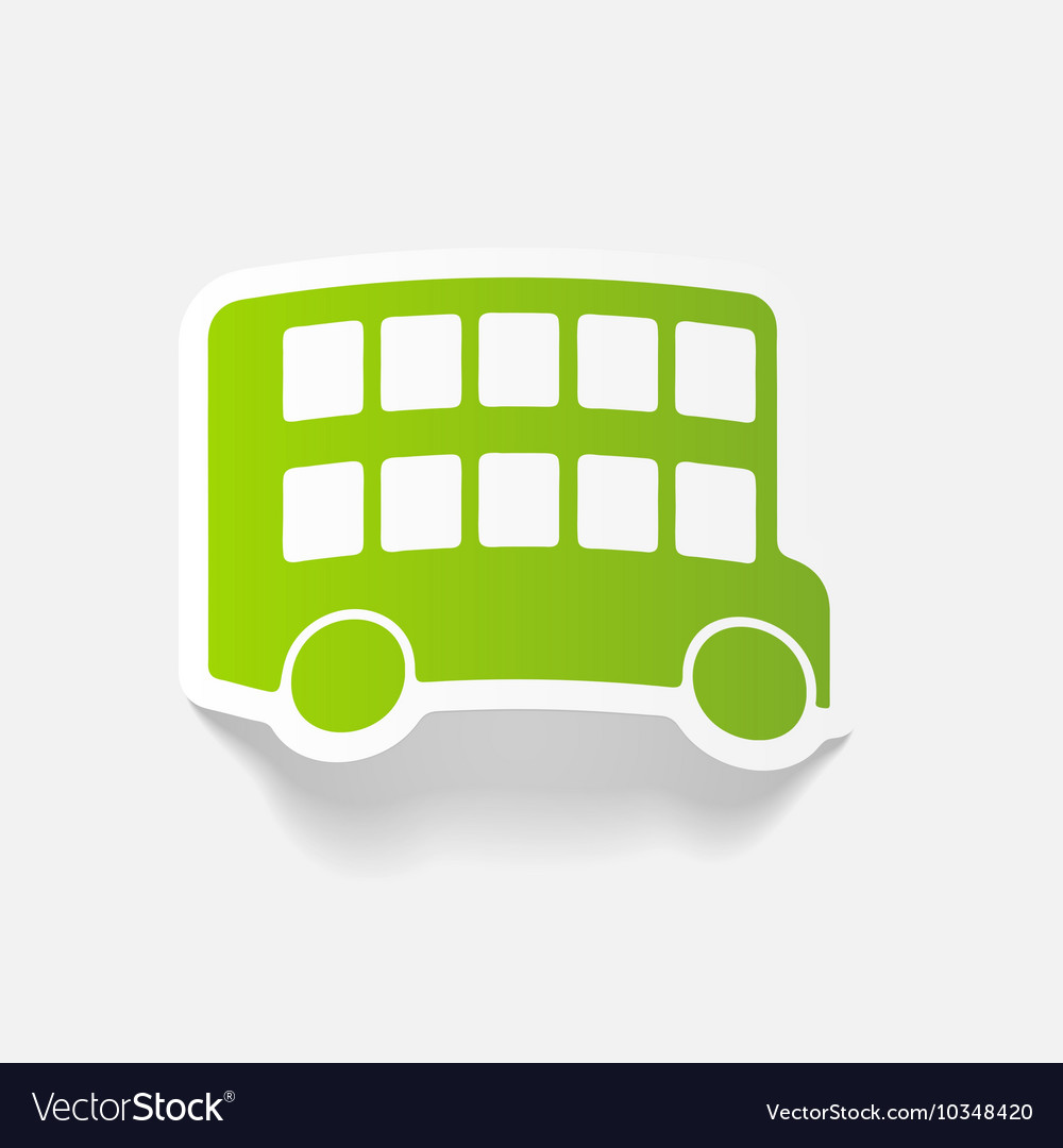Realistic design element bus double decker
