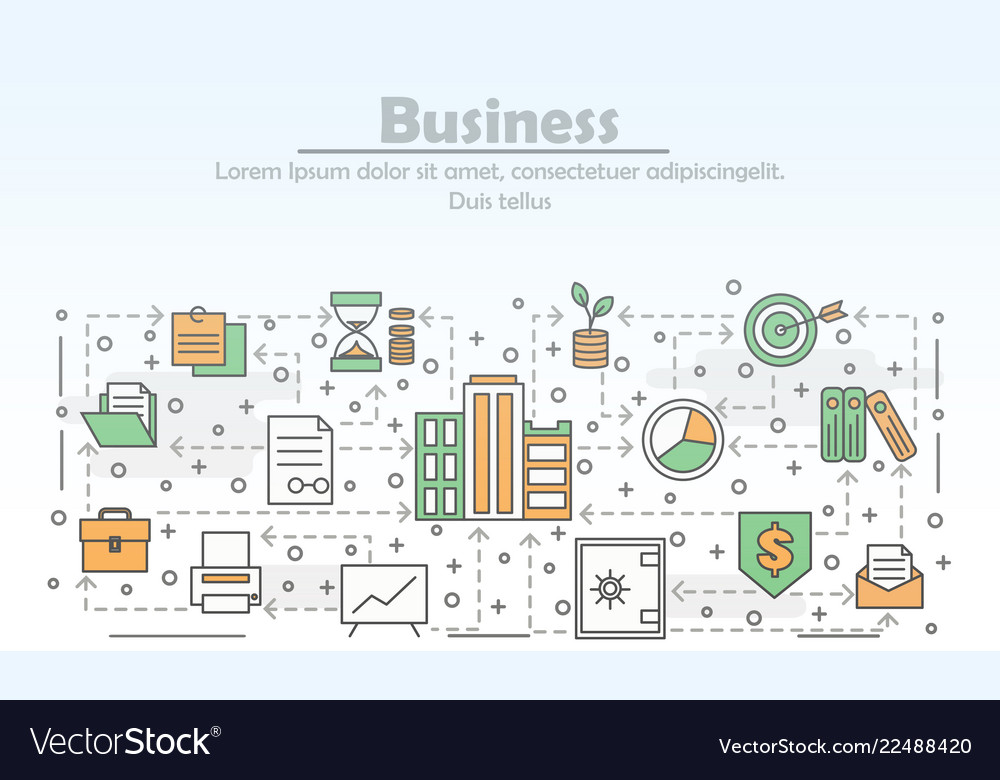 Dünne Linie Kunst Business Poster Banner