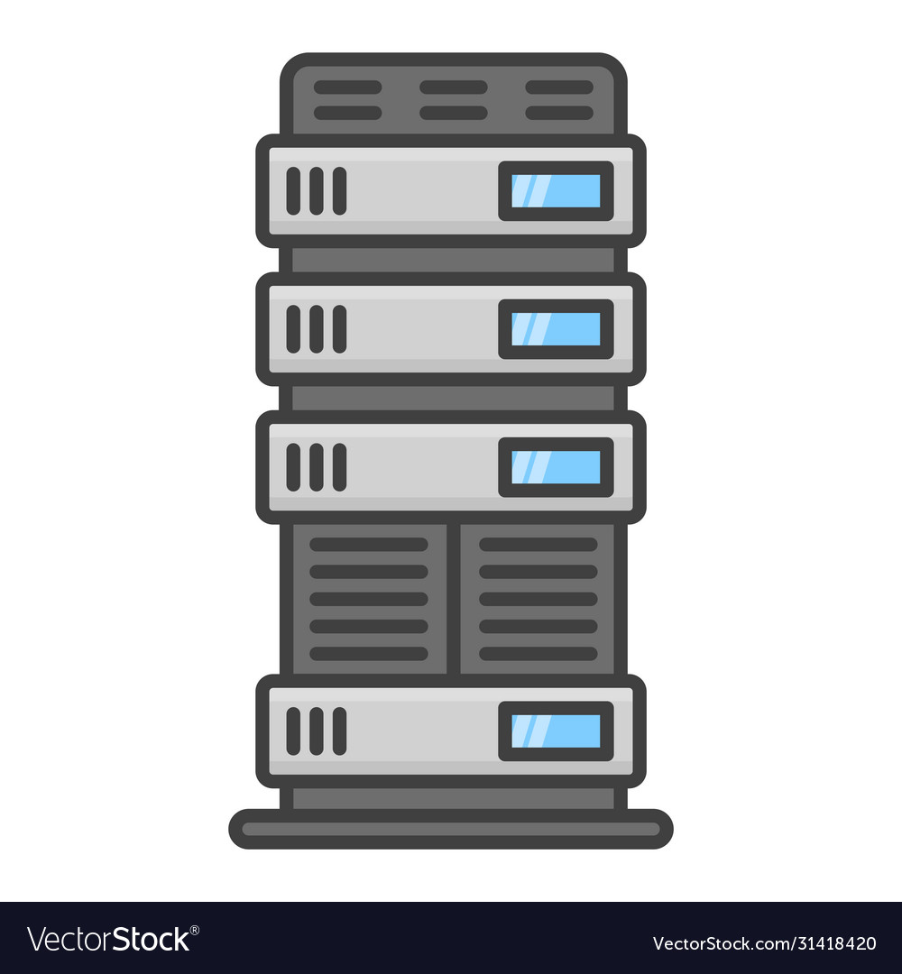 Web hosting server icon for data storage and other vector image Web hosting server icon for data storage and other