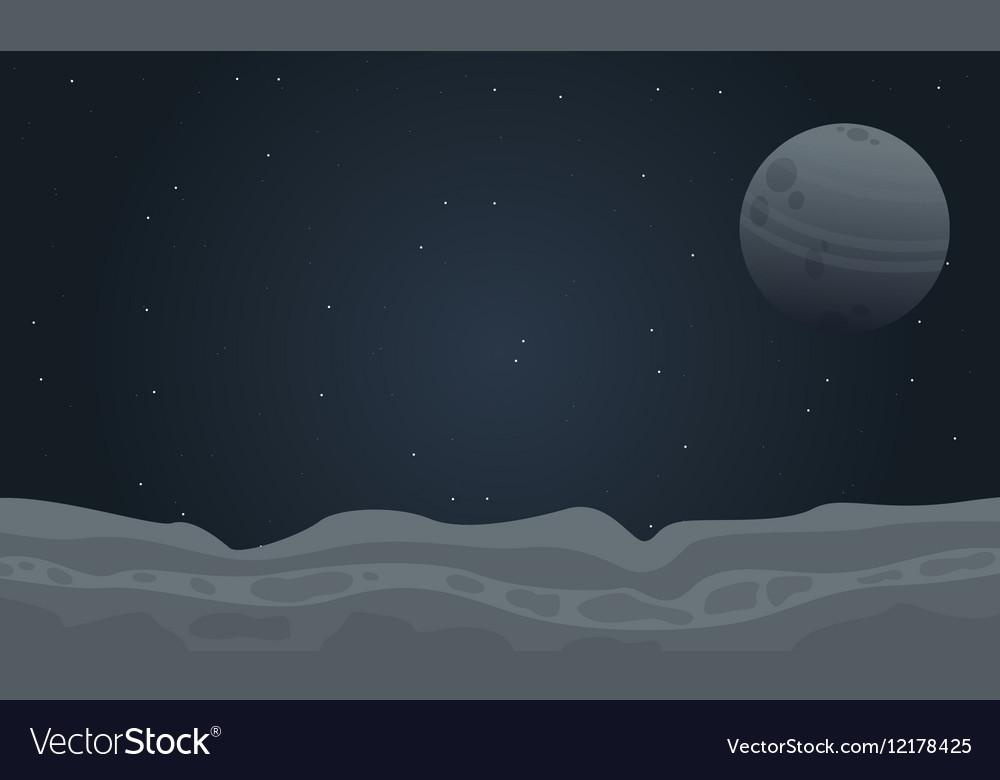 At night outer space landscape