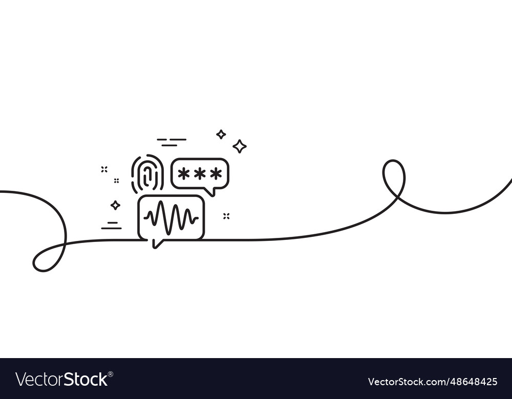 Biometric security line icon fingerprint scan vector image Biometric security line icon fingerprint scan