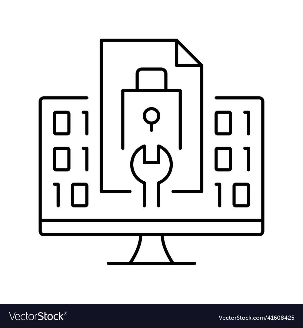 Closed source software line icon Vector Image Closed source software line icon