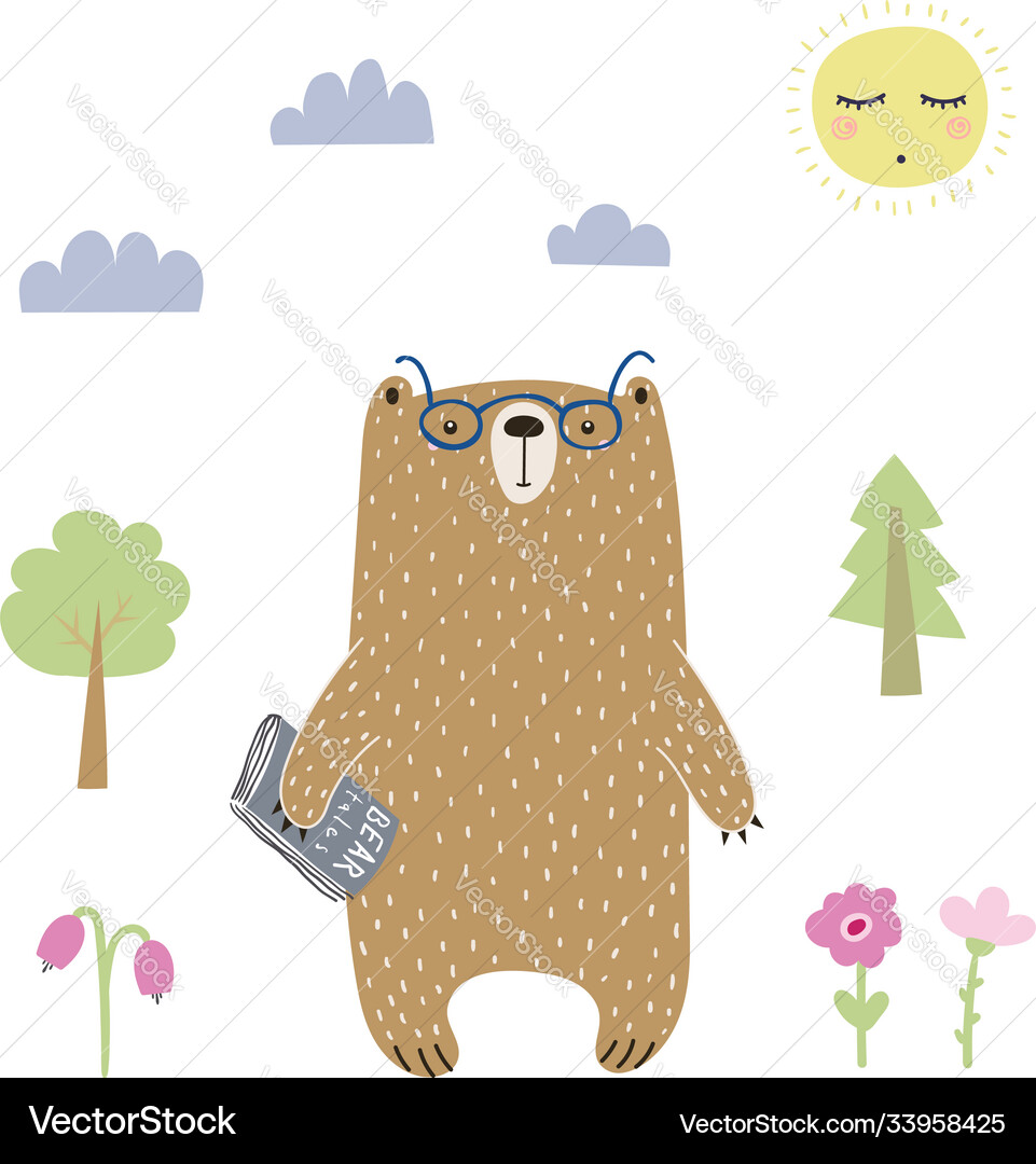 Cute bear Royalty Free Vector Image - VectorStock