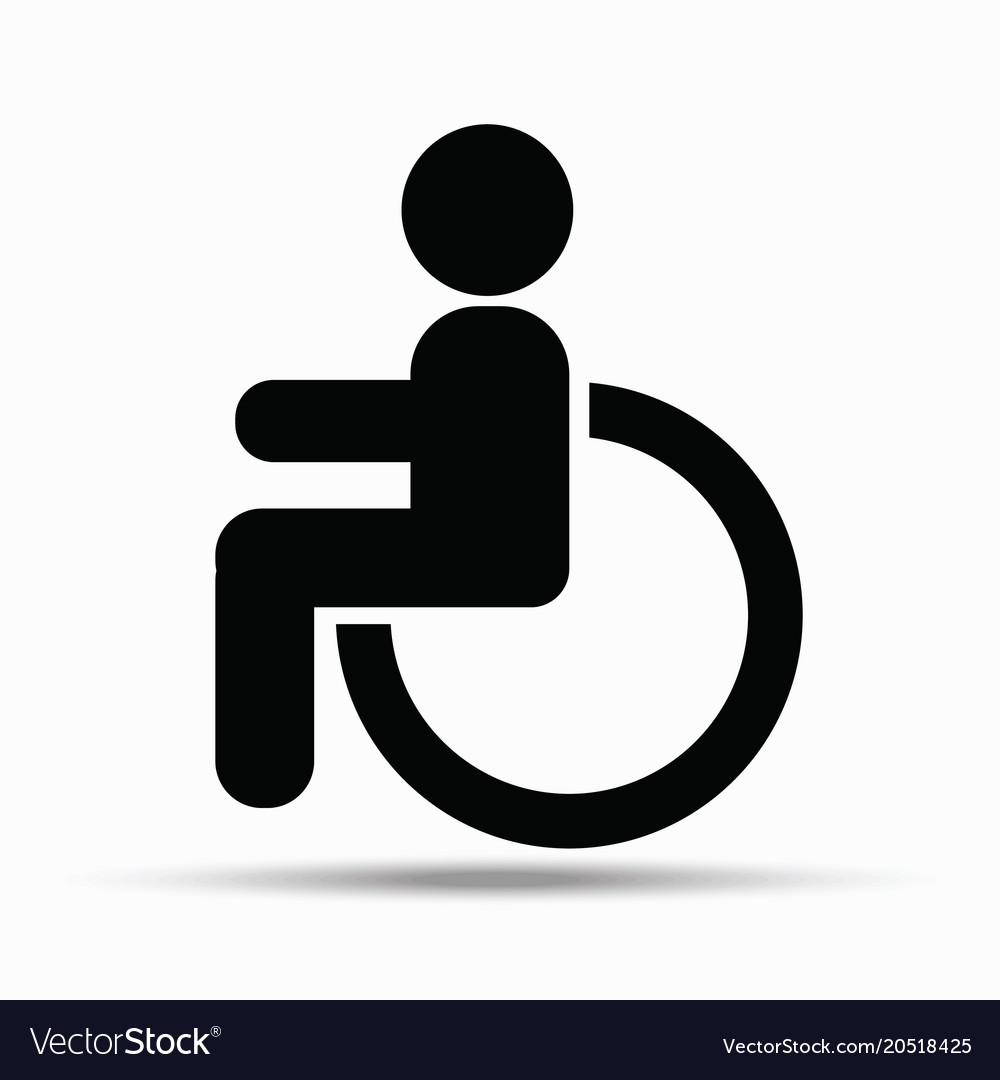 Disability sign on white background Royalty Free Vector