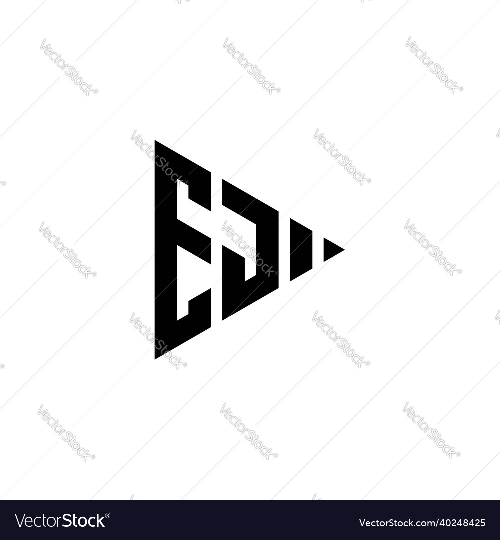 Ej logo monogram triangle shape play button