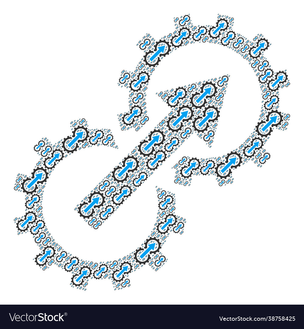Gear integration recursion collage itself items vector image Gear integration recursion collage itself items