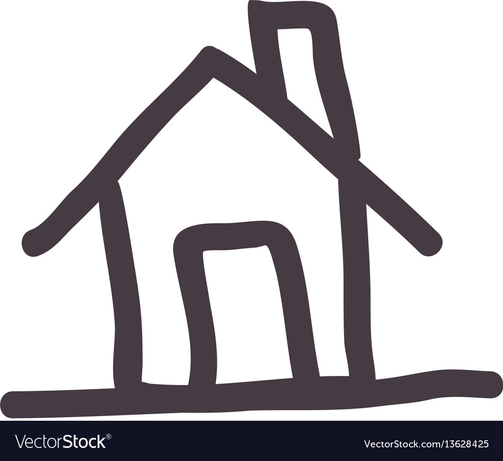 Hand drawing silhouette house icon Royalty Free Vector Image