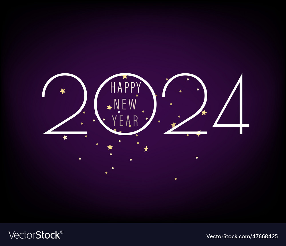 Happy New 2024 Year Logo Holiday With Digits Vector Image