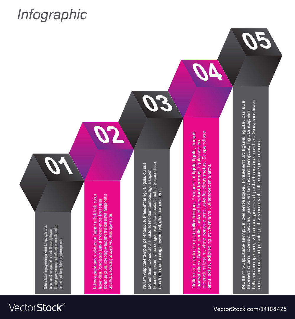 Info-graphic design in the form of a 3d box