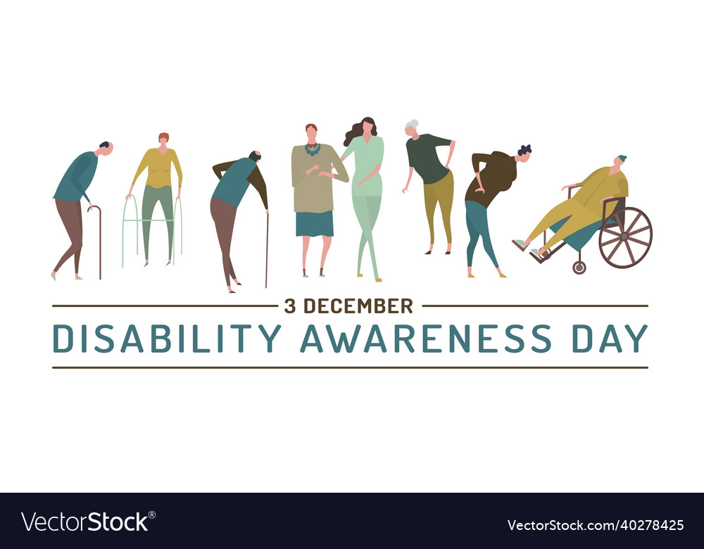 International disability day landscape poster Vector Image