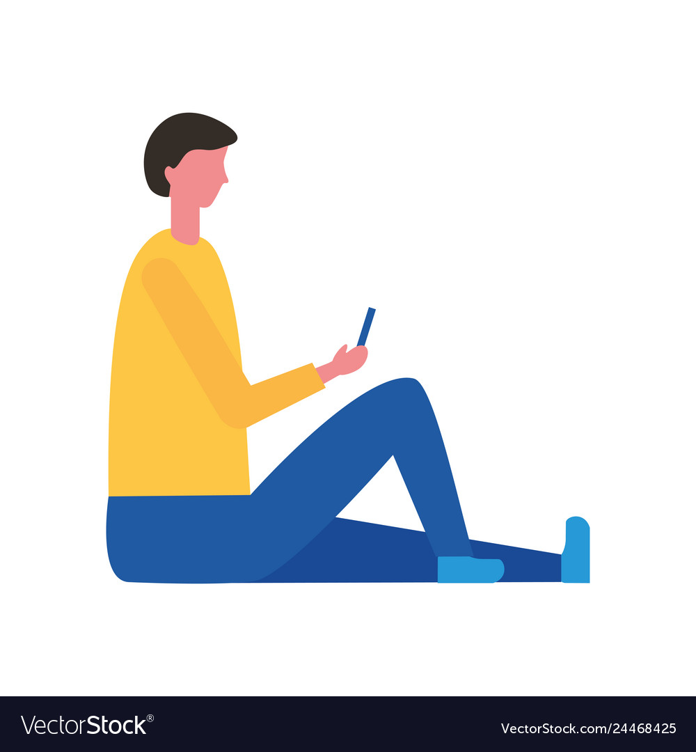 Man using mobile digital