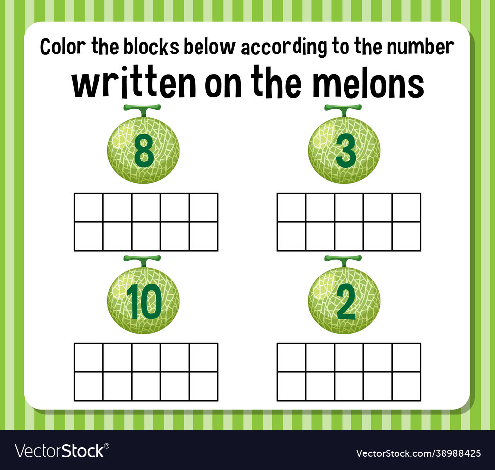Math count number worksheet vector image Math count number worksheet