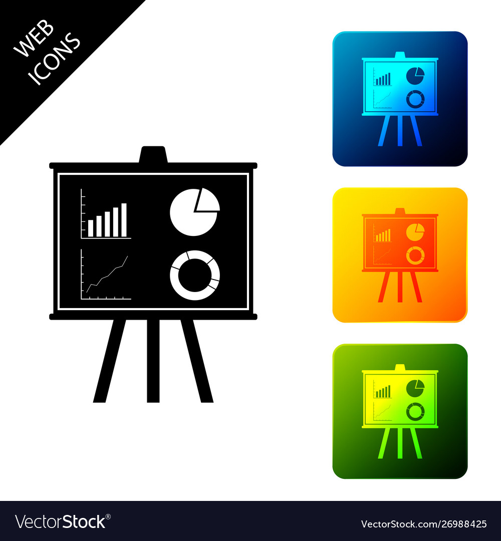 Presentation financial business board with graph