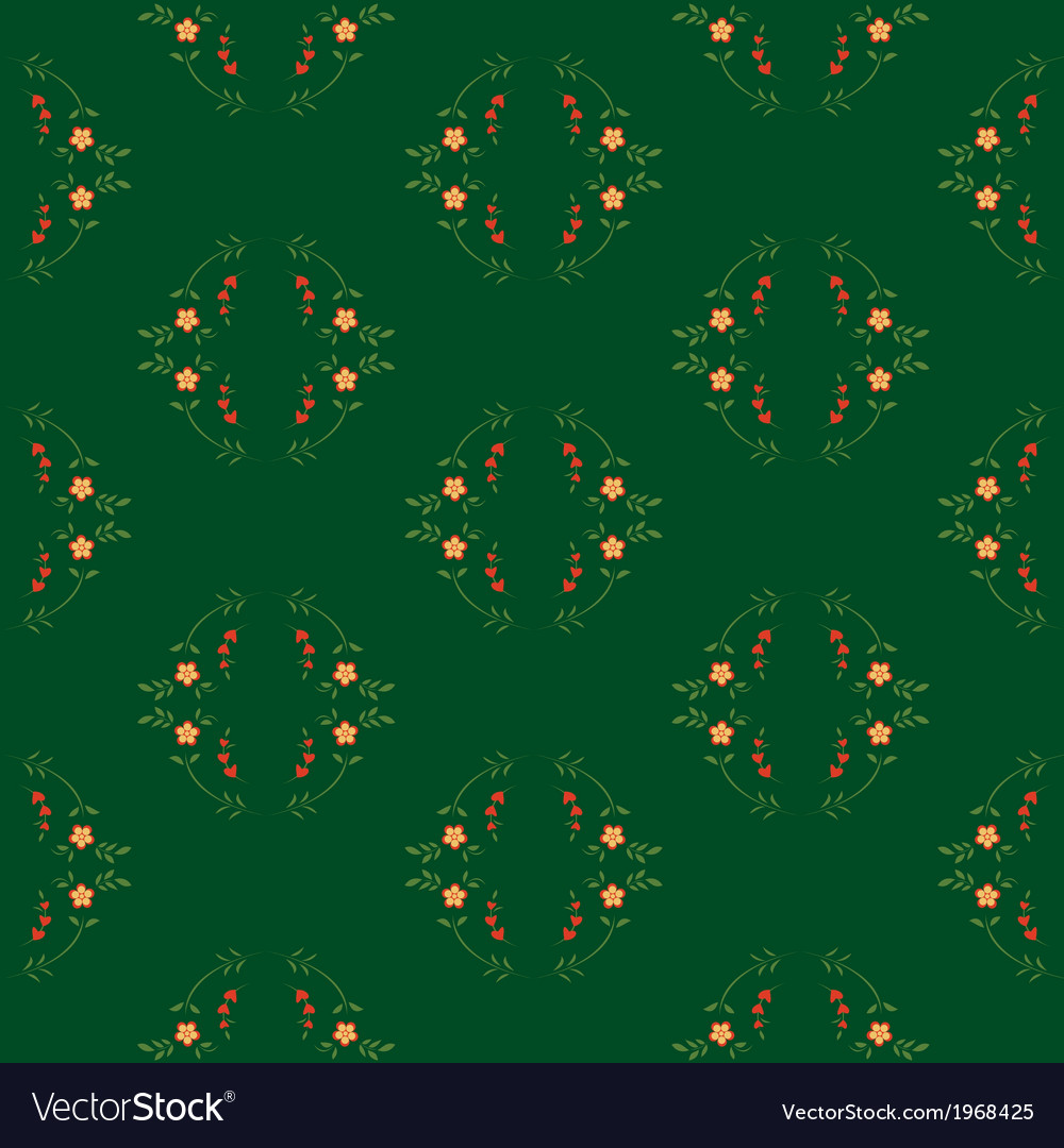 Seamless patterns on green background