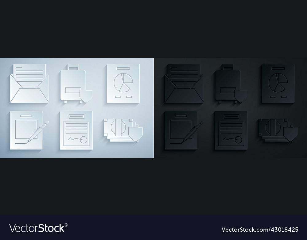 Set filled form document with graph chart blank vector image Set filled form document with graph chart blank