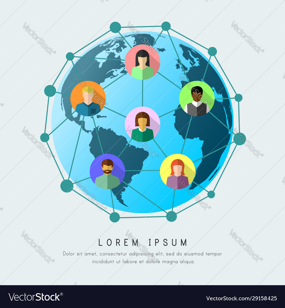 Social network as worldwide connection concept