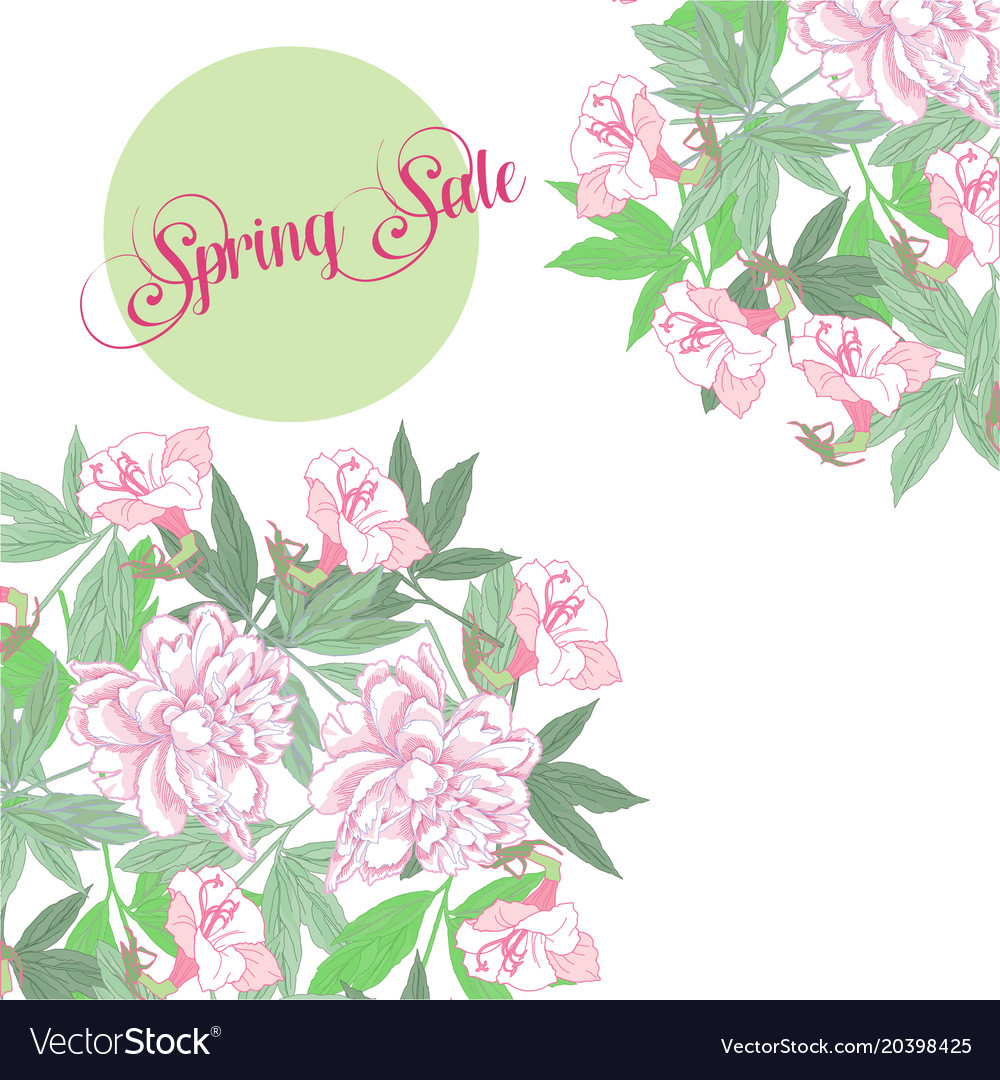 Spring sale background with flowers