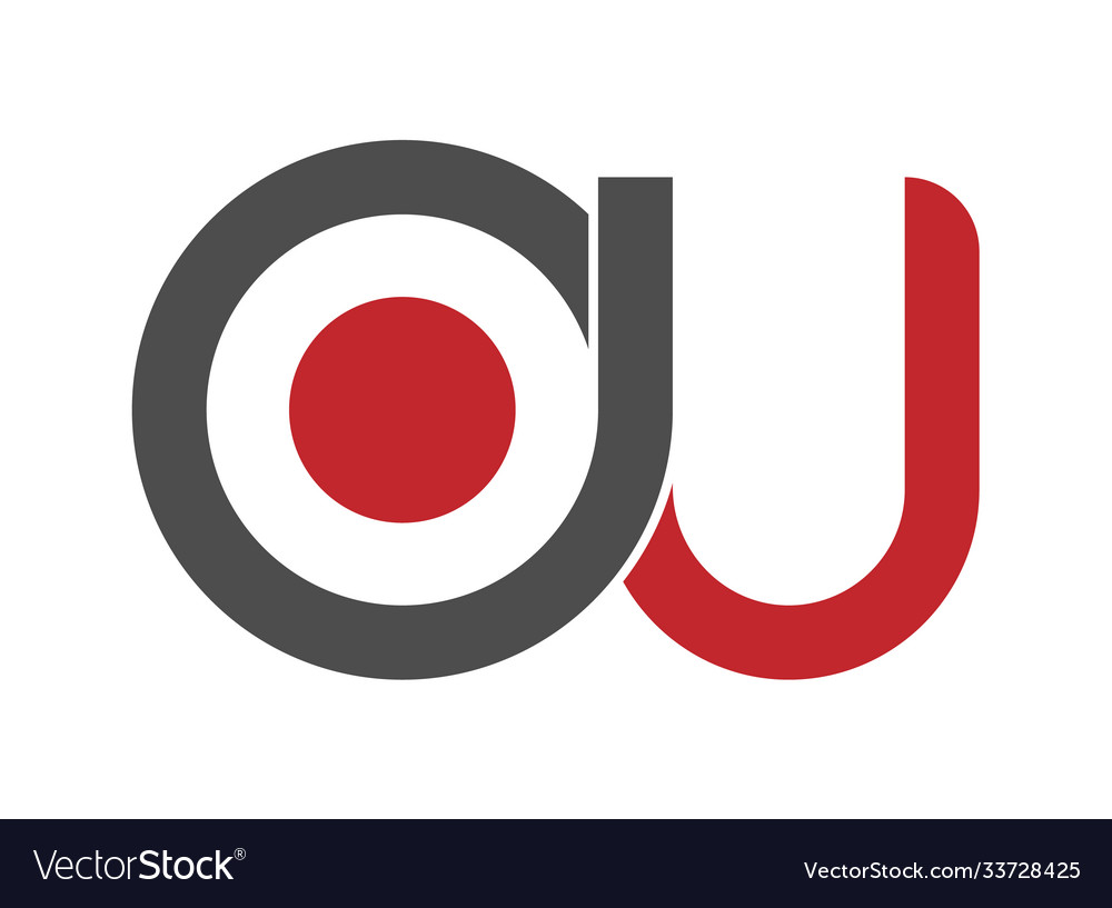 Stylized lowercase letters o and u are linked vector image Stylized lowercase letters o and u are linked