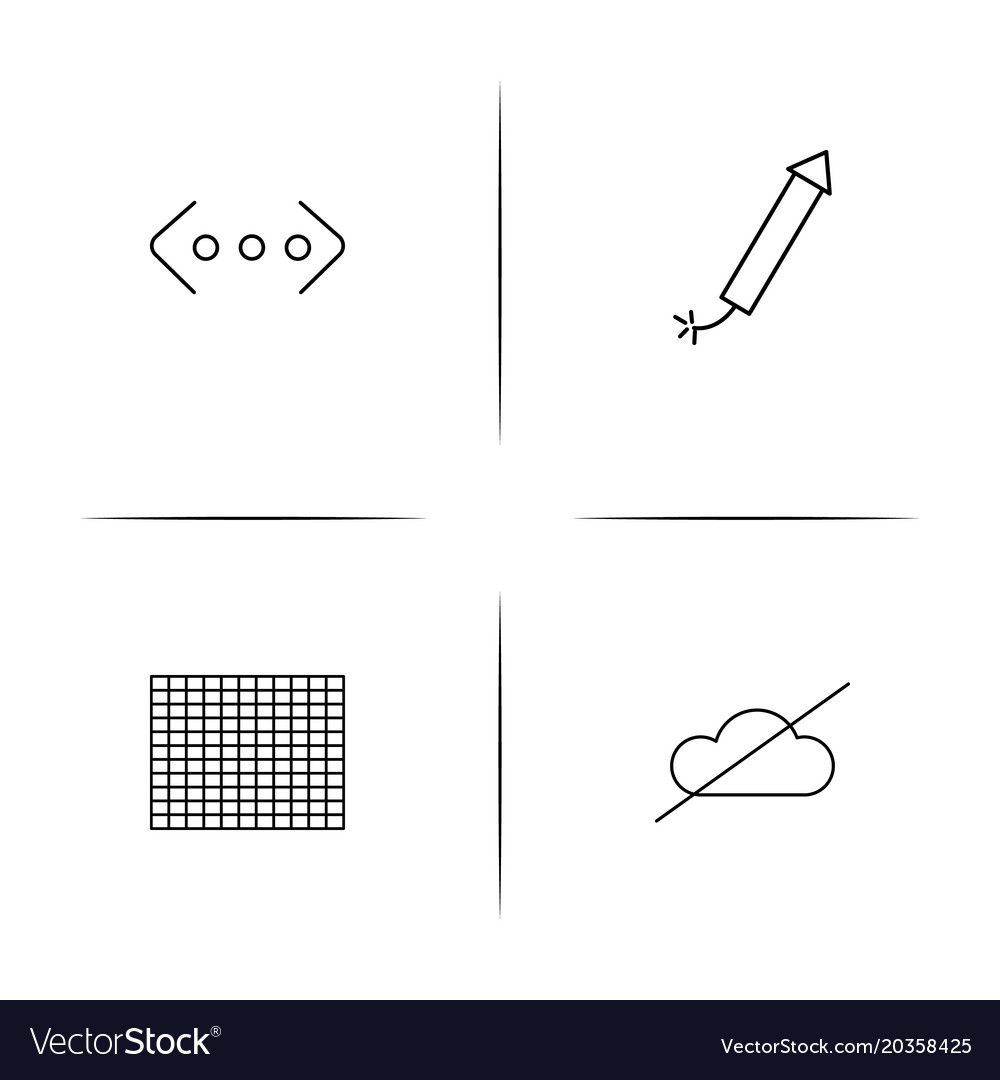 Web and text simple linear icon setsimple outline