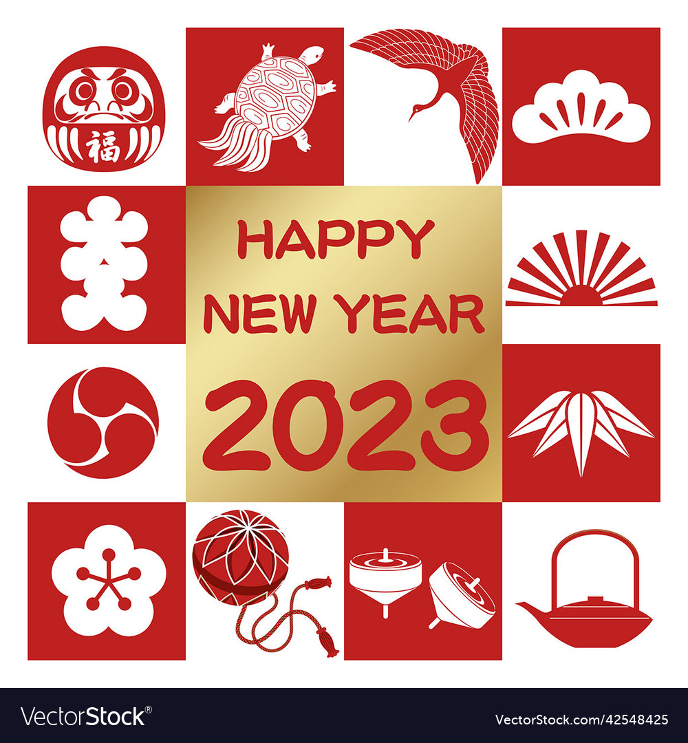 Year 2023 new japanese greeting symbol