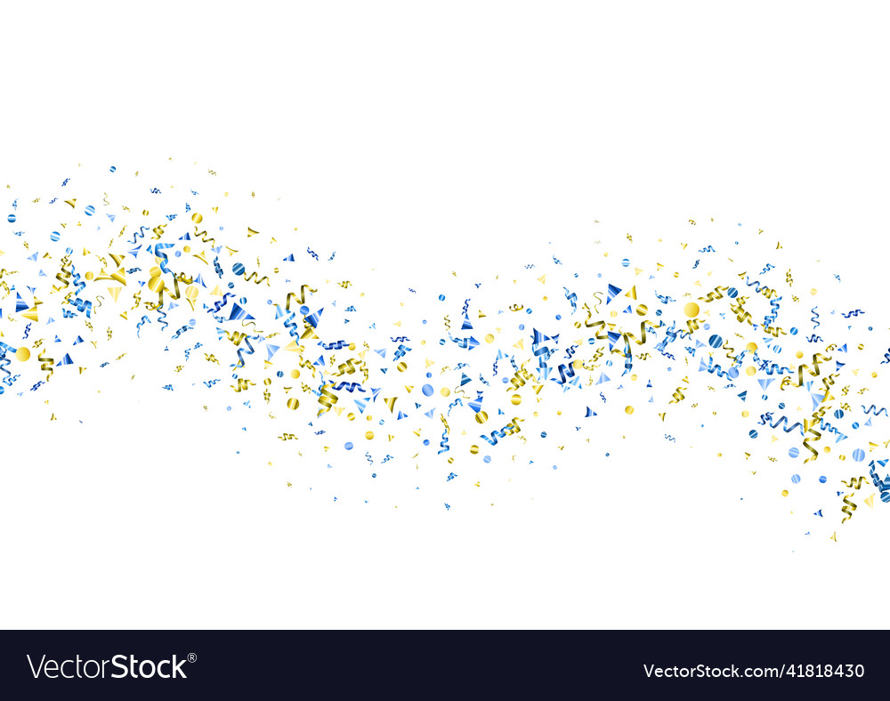 Abstract confetti banner background in blue