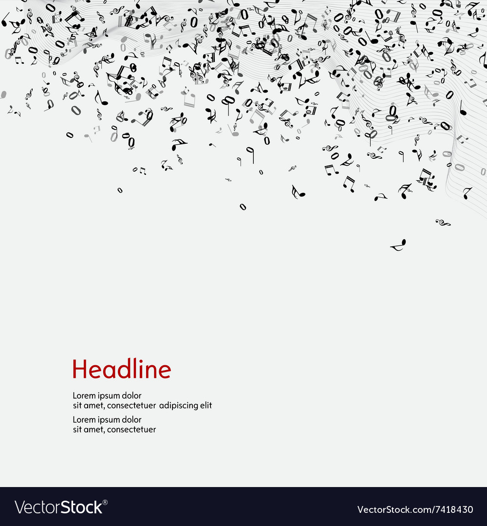 Abstract music background with notes