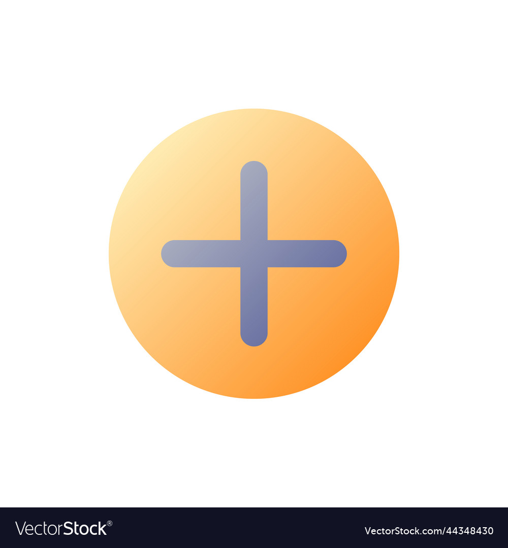 Add button pixel perfect flat gradient color ui vector image Add button pixel perfect flat gradient color ui