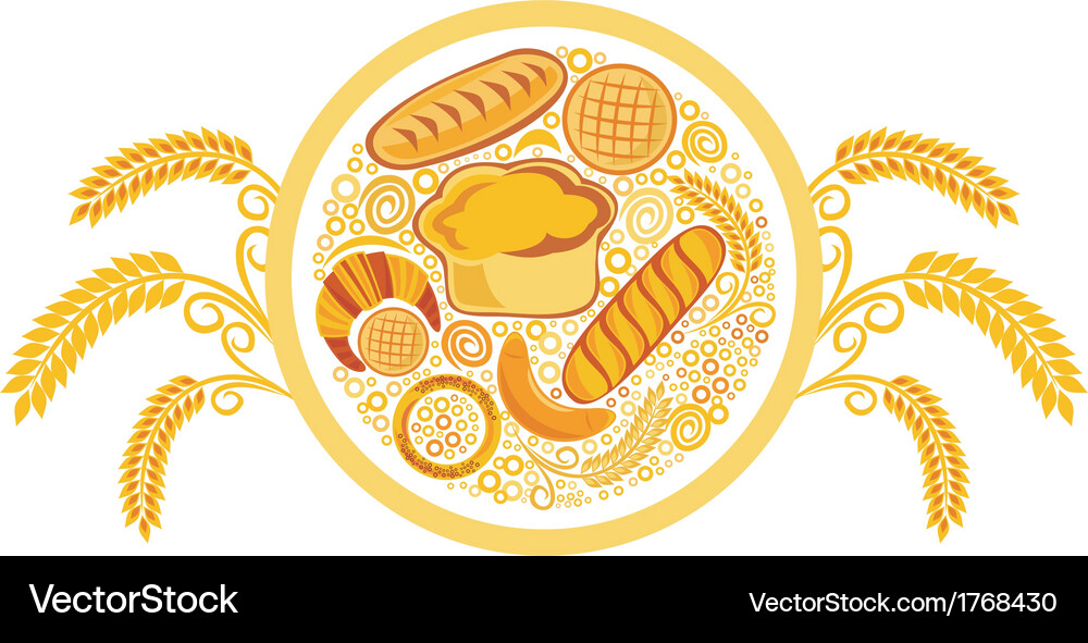 Bakery bread background Royalty Free Vector Image