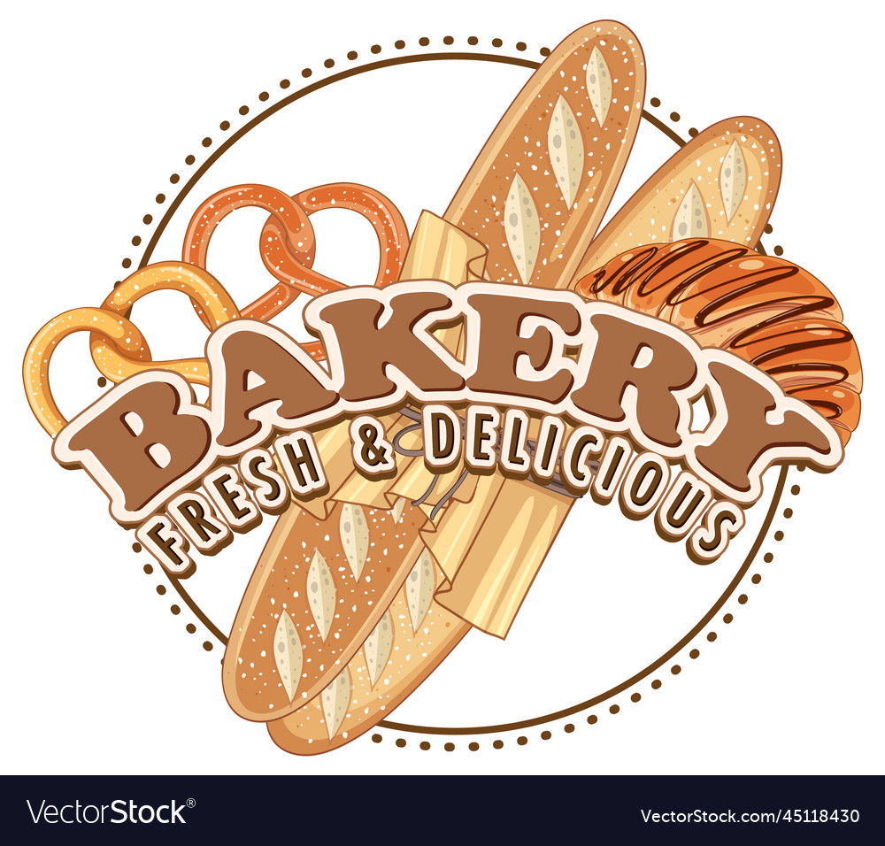 Bakery fresh and delicious text for banner Vector Image