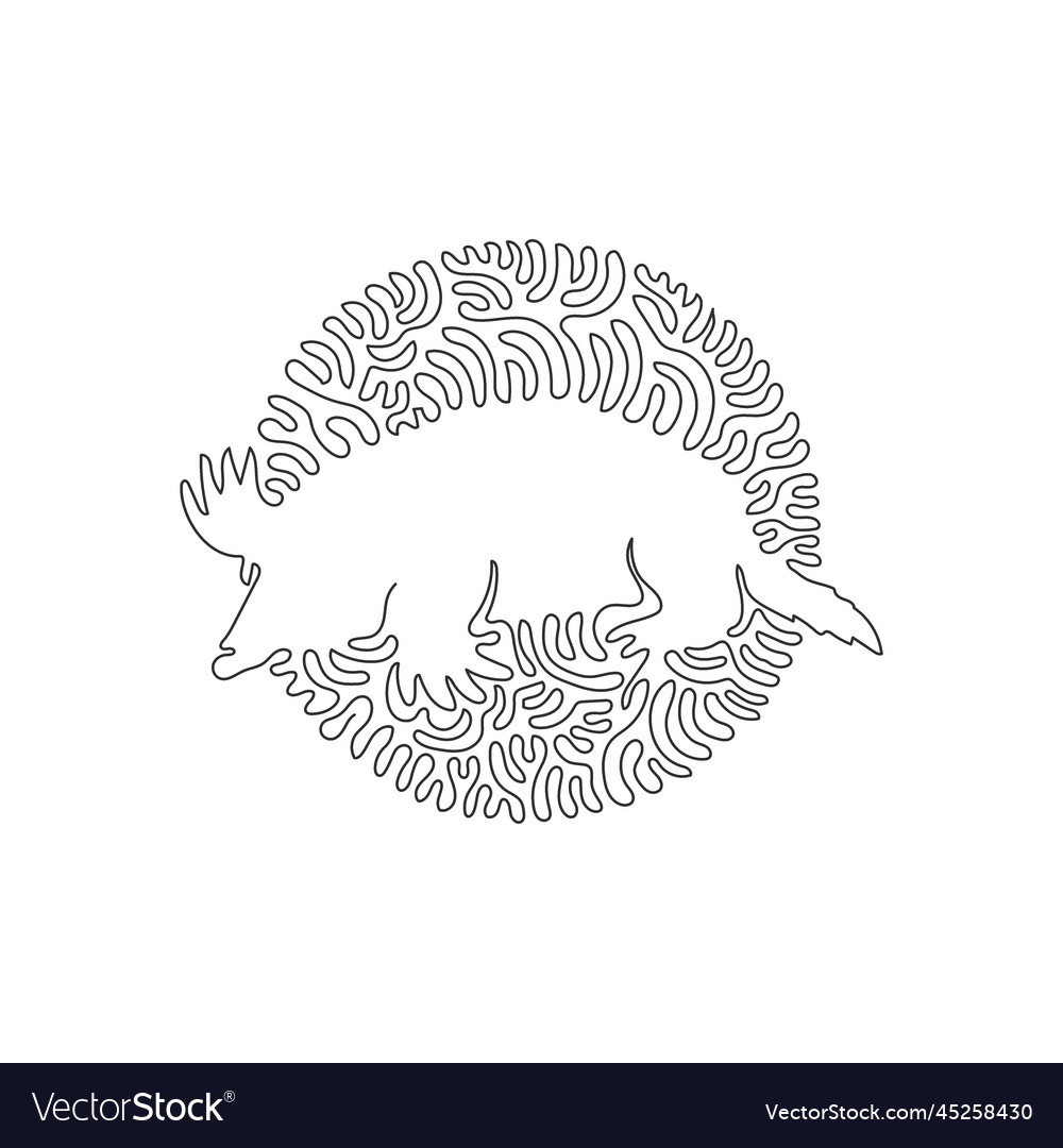 Continuous one curve line drawing of aggressive