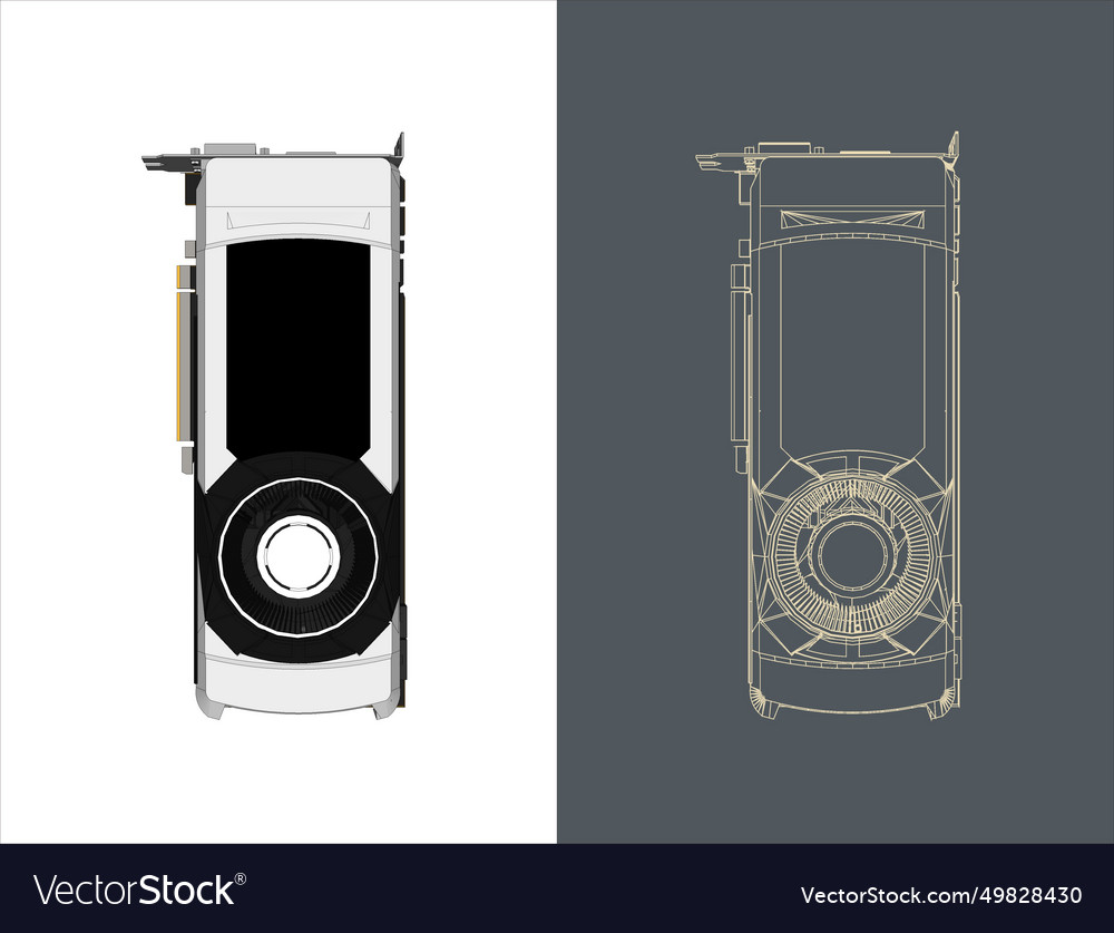 Gpu - vga graphic card graphics processing vector image Gpu - vga graphic card graphics processing