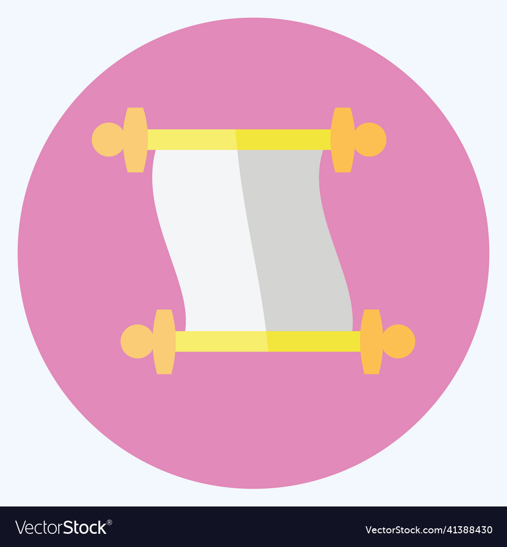 Icon scroll of paper - flat style- simple good vector image Icon scroll of paper - flat style- simple good