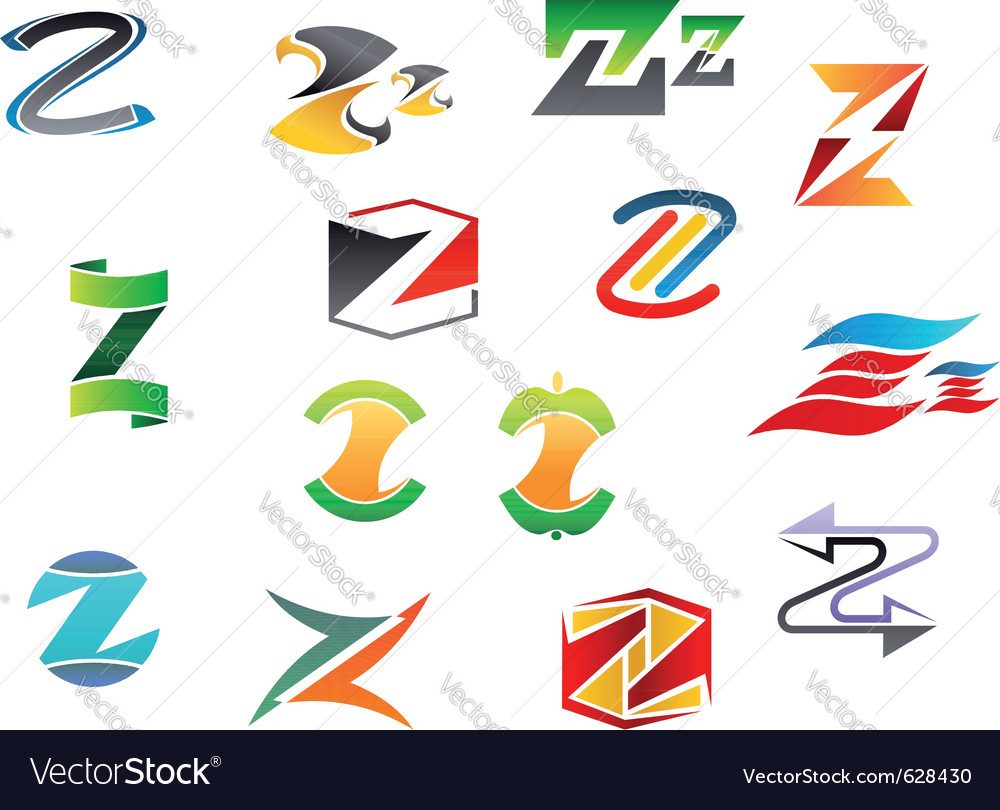 Letter z alphabet symbols Royalty Free Vector Image