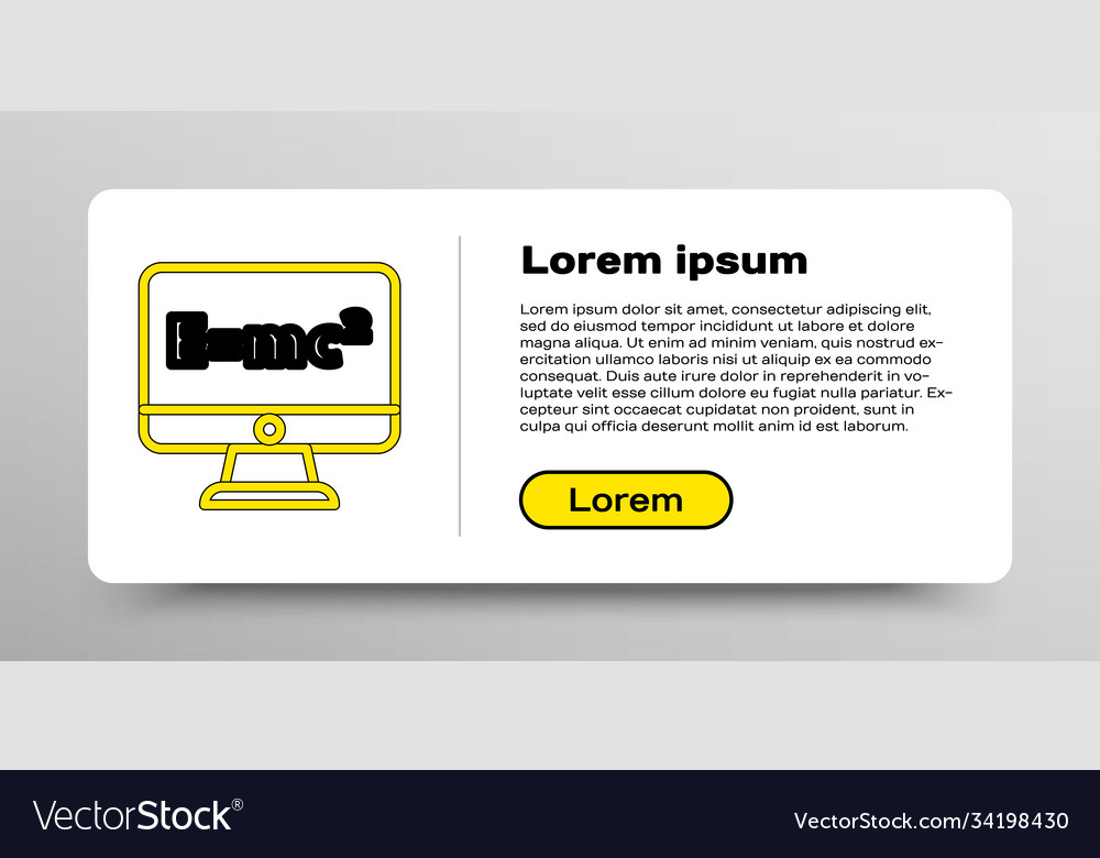 Line math system equation solution on computer vector image Line math system equation solution on computer