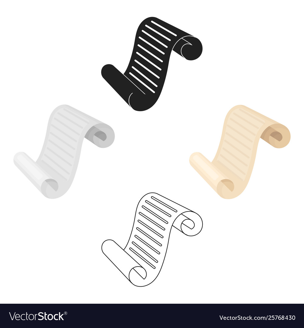 Paper scroll icon in cartoonblack style isolated