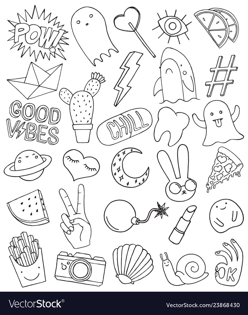 Patch set on white background vector image Patch set on white background