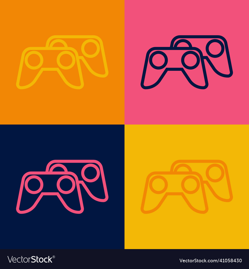 Pop art line game controller or joystick vector image Pop art line game controller or joystick