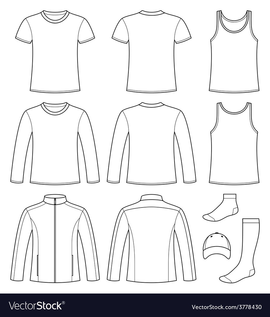 Singlet t-shirt long-sleeved t-shirt jacket socks Vector Image