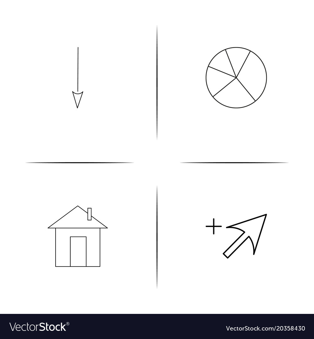 Web and text simple linear icon setsimple outline