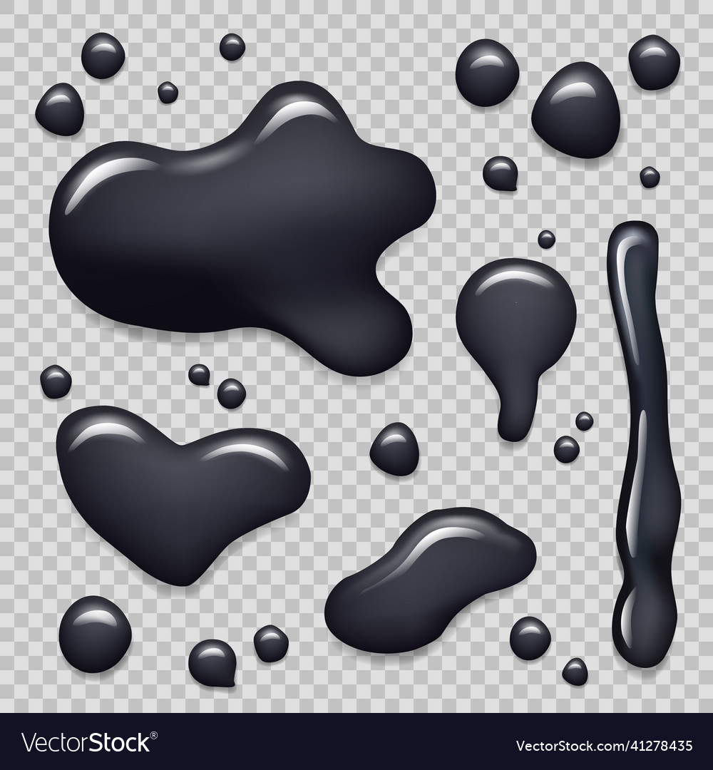 Black ink liquids dripping paint drop Royalty Free Vector